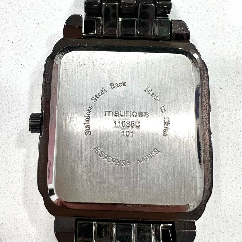 Maurices black and silver animal print women’s watch w/ crystal embellishments - Picture 3 of 4